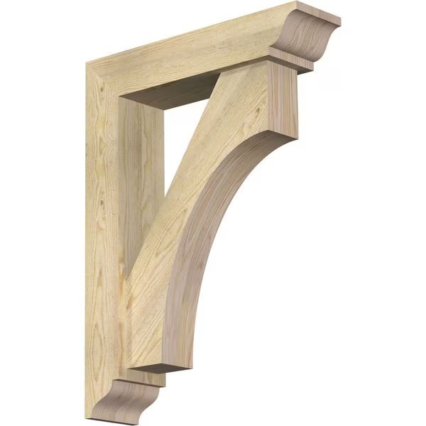 Westlake Traditional Rough Sawn Bracket w/ Offset Brace, Douglas Fir, 6